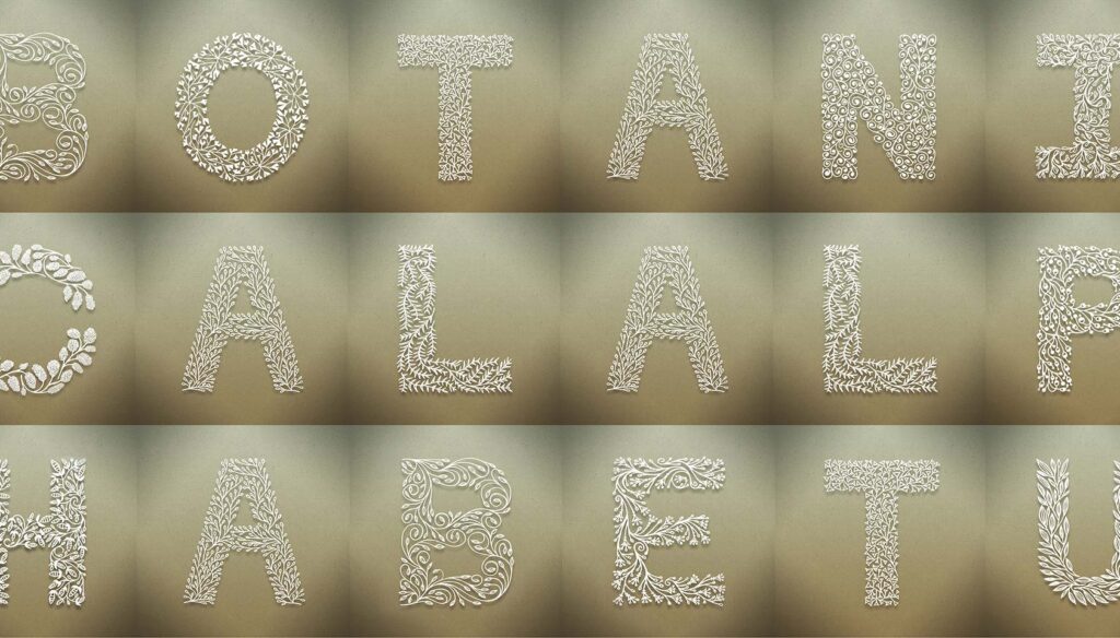 Beautiful botanical alphabet