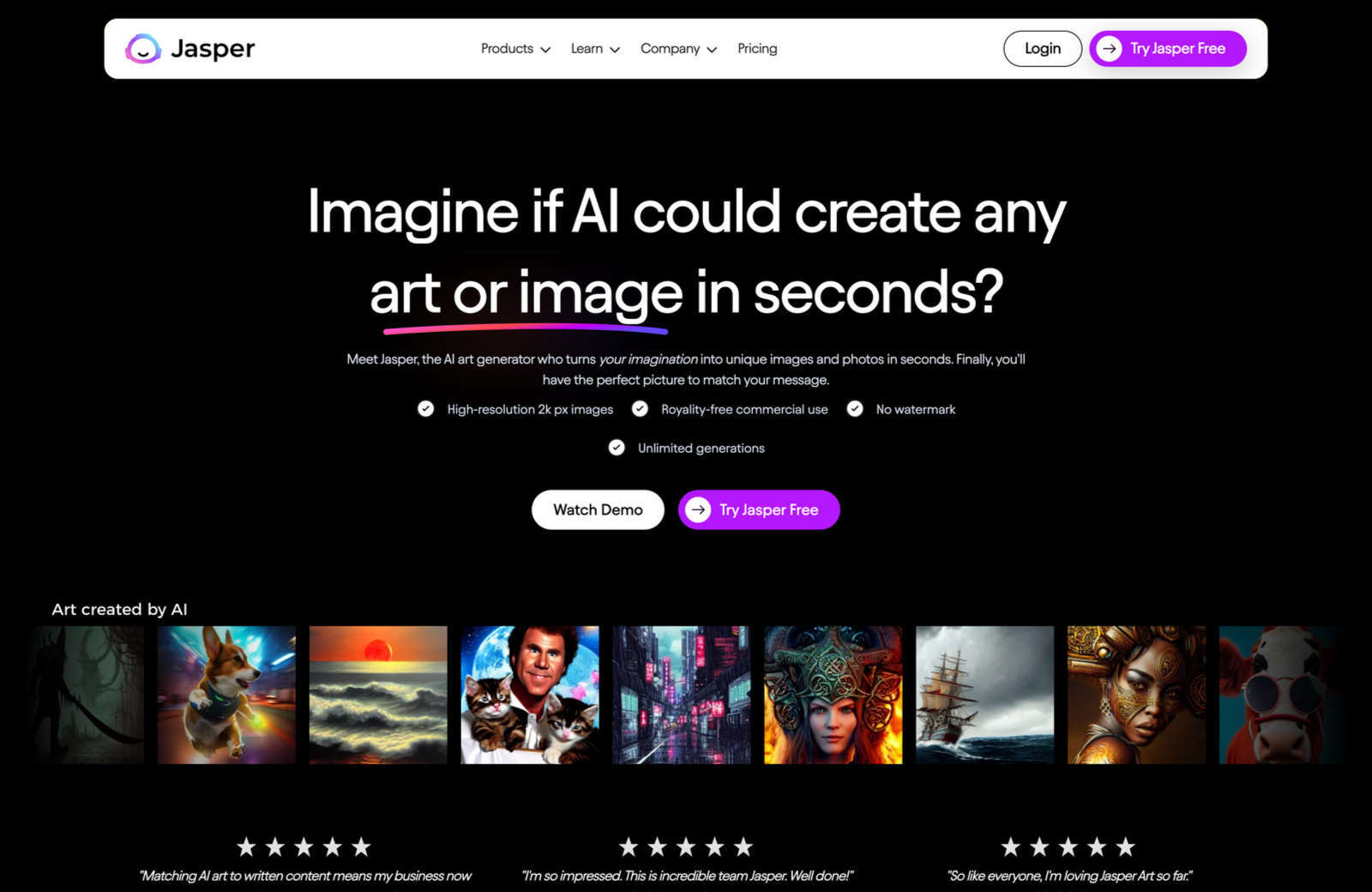 5 Best AI Text To Image Generators jasper