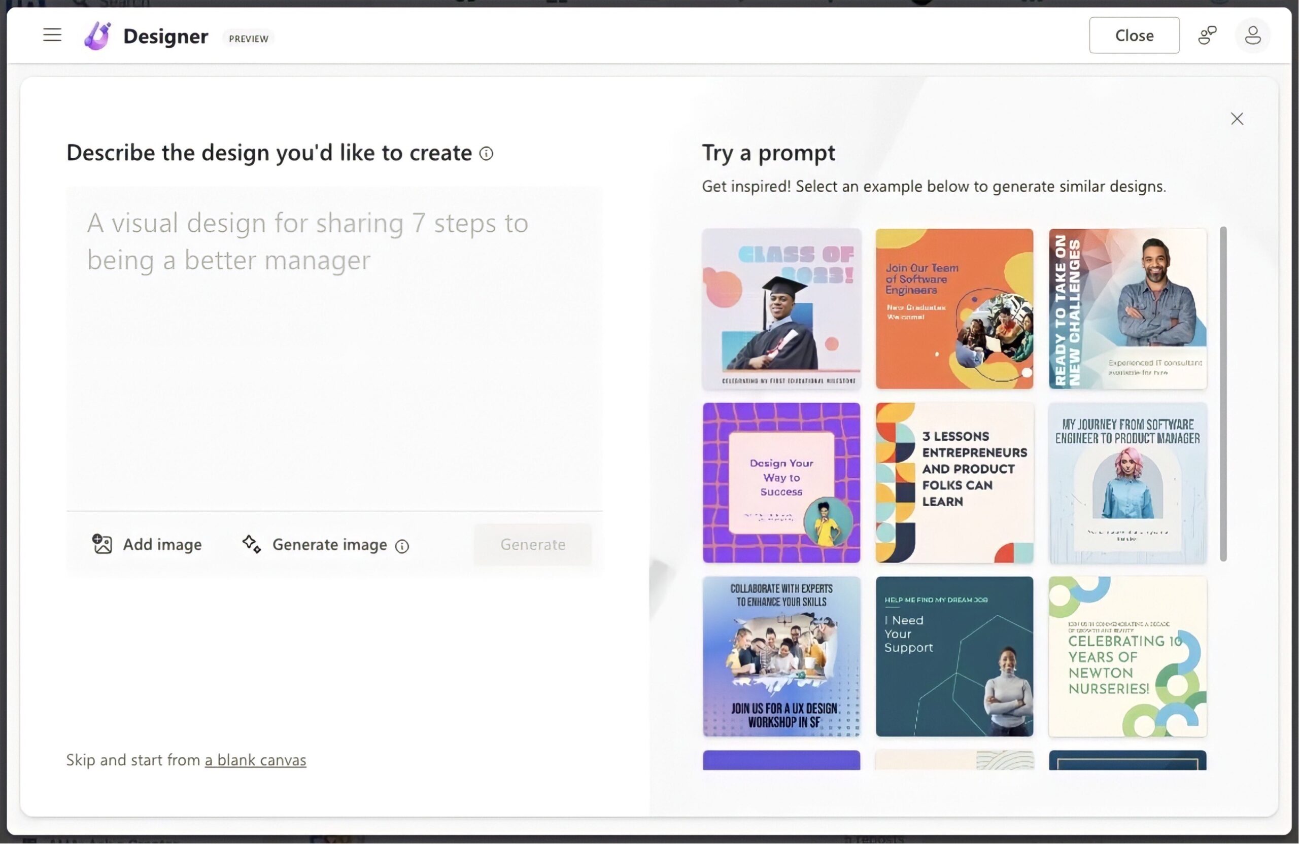 LinkedIn is Experimenting with AI-Powered Microsoft Designer as a Tool for Designing Posts Describe the design youd like scaled