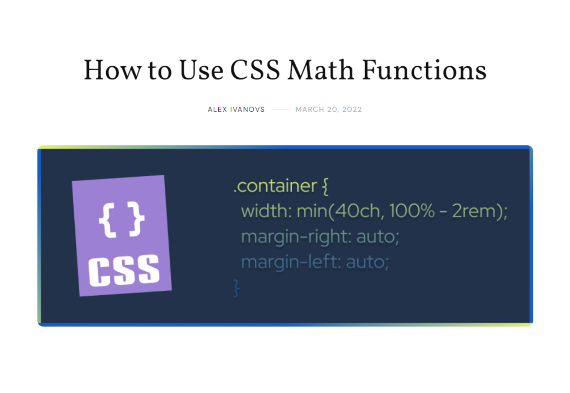 Popular Design News of the Week: March 21, 2022 - March 27, 2022 css maths function