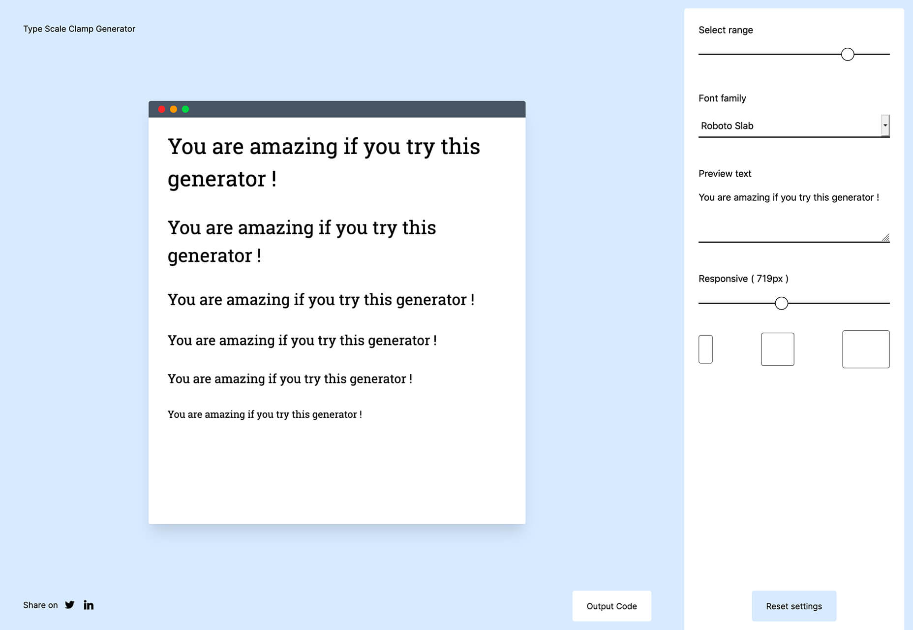 Exciting New Tools for Designers, January 2021 type scale