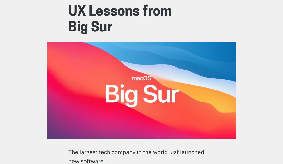 Popular Design News of the Week: November 16, 2020 – November 22, 2020 bigsur 1