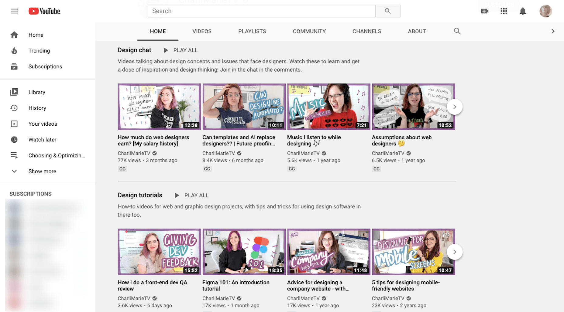 5 Best Free Courses and Resources to Level Up as a Web Designer CharliMarieTV YouTube channel and courses