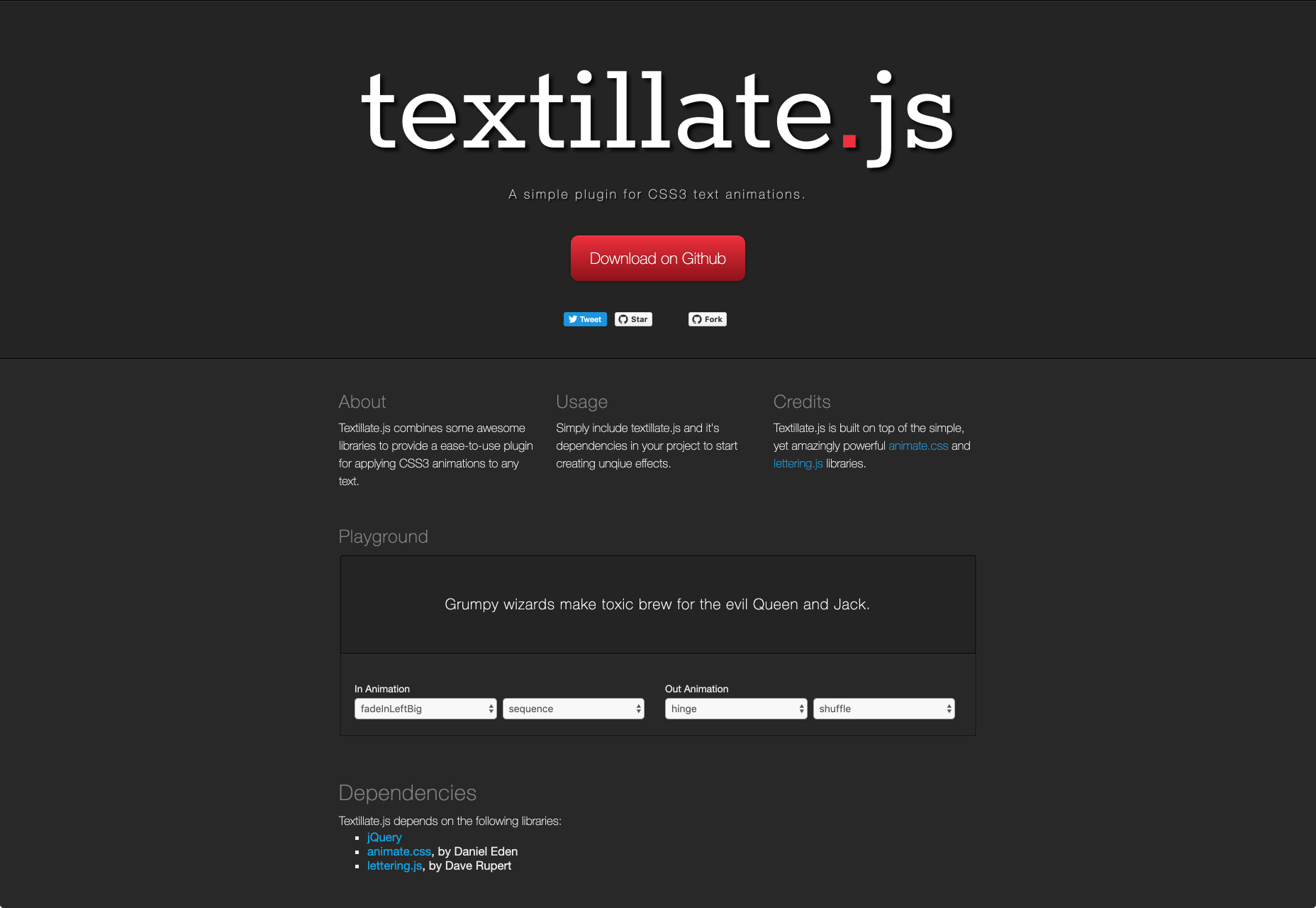 19 JS Libraries/Plugins for Typography textillate