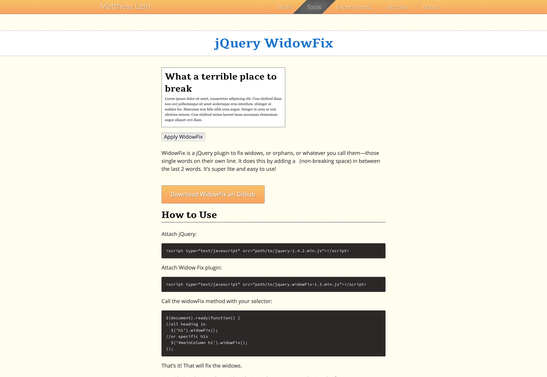 19 JS Libraries/Plugins for Typography widowfix