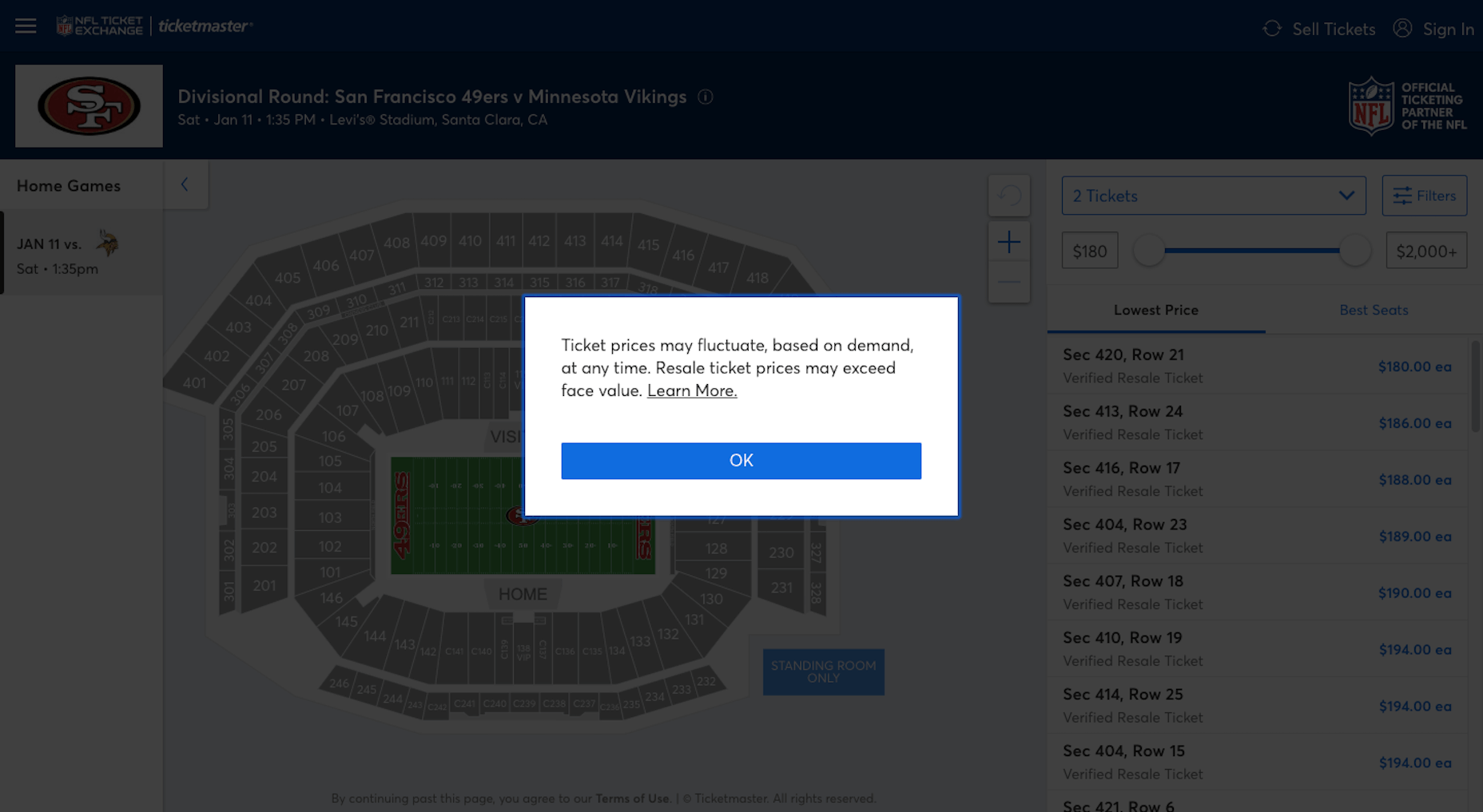 Building Brand Trust with Transparency: What Web Designers Can Do Ticketmaster - Price Notice