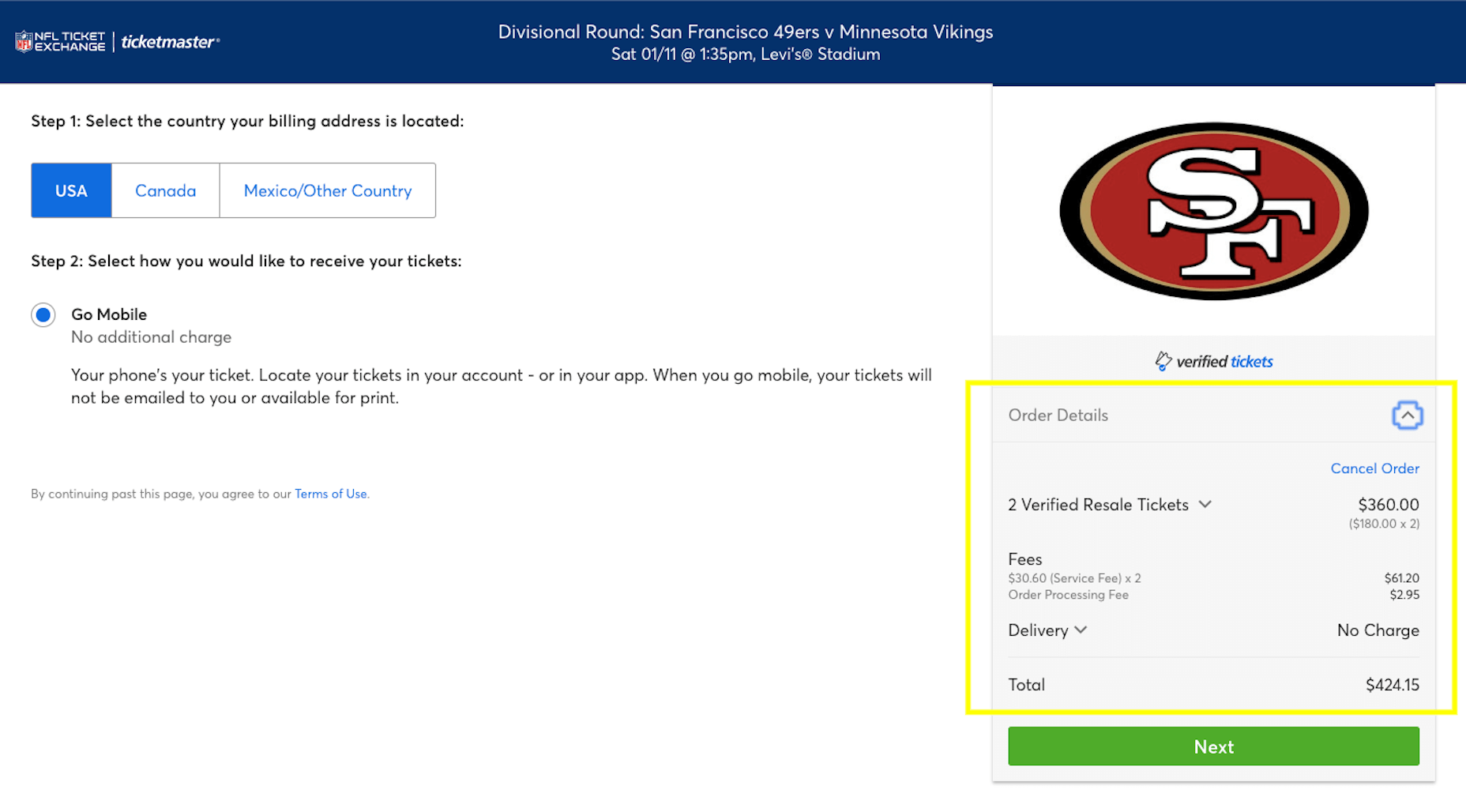 Building Brand Trust with Transparency: What Web Designers Can Do Ticketmaster - Order Details