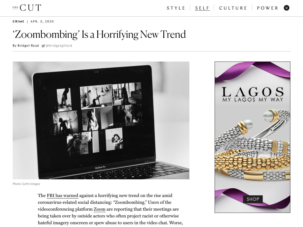Popular design news of the week: April 6, 2020 - April 12, 2020 zoombombing