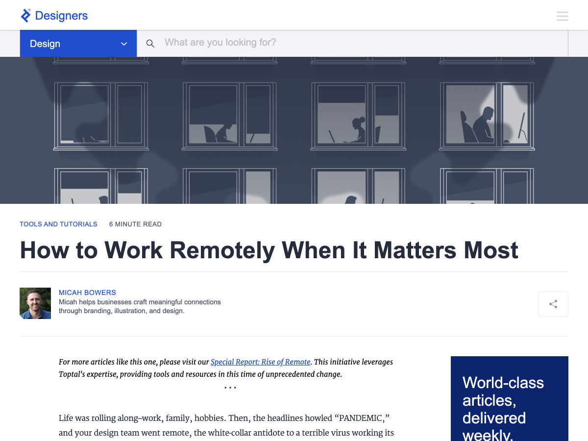 Popular design news of the week: April 6, 2020 - April 12, 2020 remotely