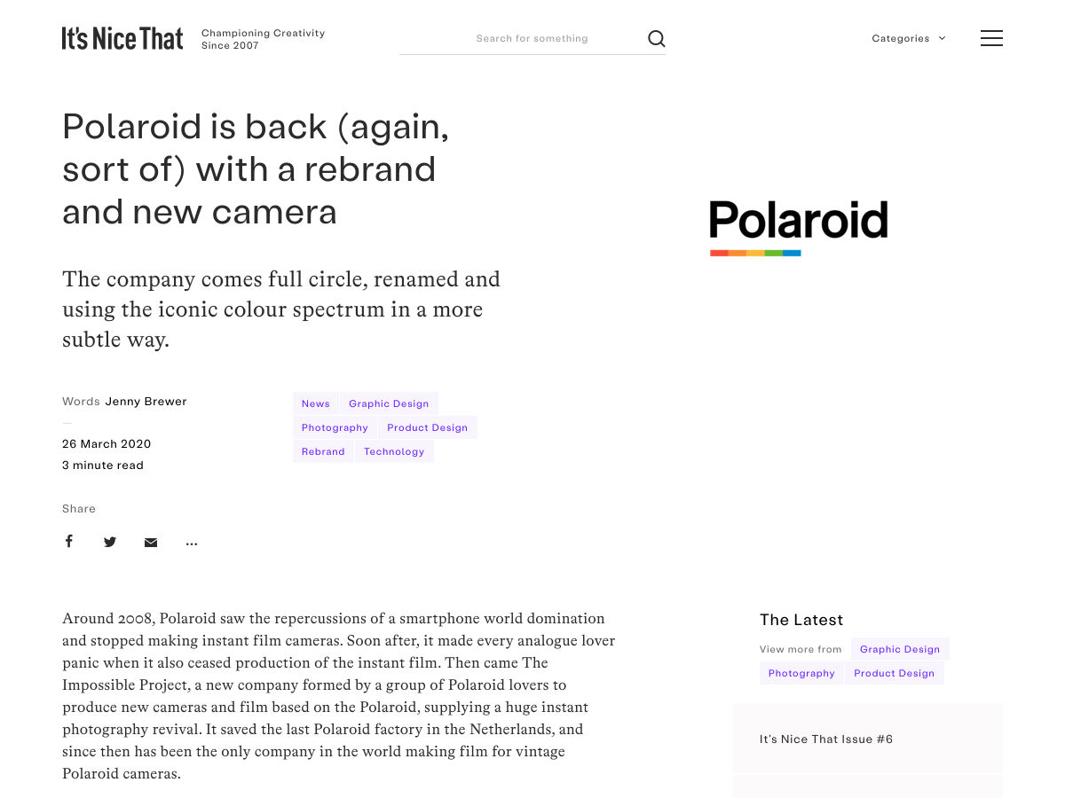 Popular design news of the week: March 23, 2020 - March 29, 2020 polaroid