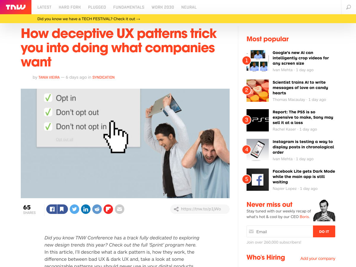 Popular design news of the week: February 10, 2020 - February 16, 2020 deceptive