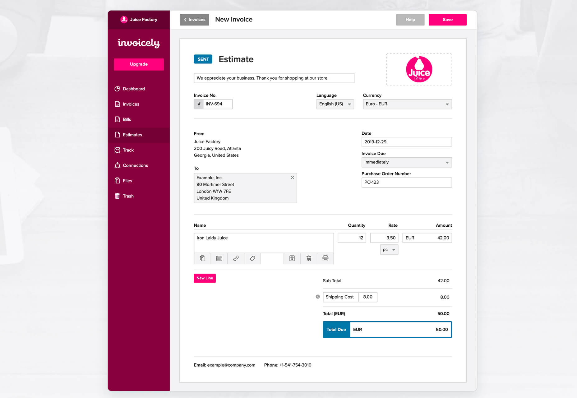 Exciting New Tools for Designers, January 2020 invoicely