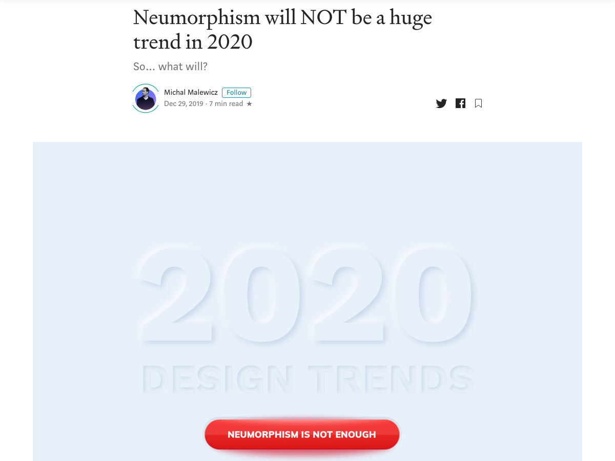 Popular design news of the week: December 30, 2019 - January 5, 2020 neumorphism 2