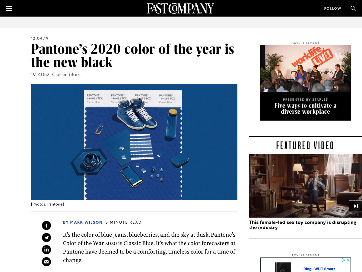 Popular design news of the week: December 2, 2019 - December 8, 2019 pantone 3