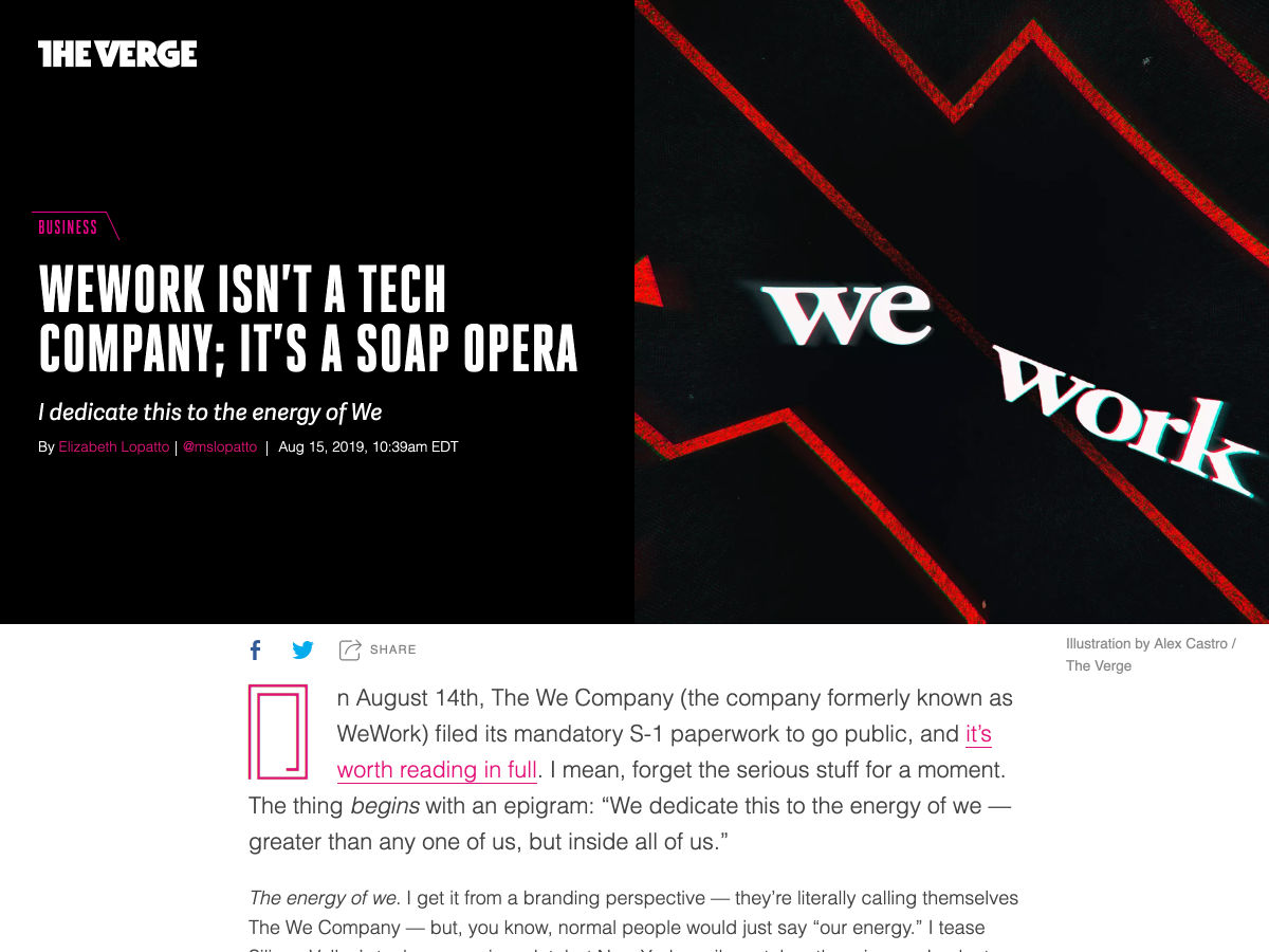 Popular design news of the week: August 12, 2019 - August 18, 2019 wework