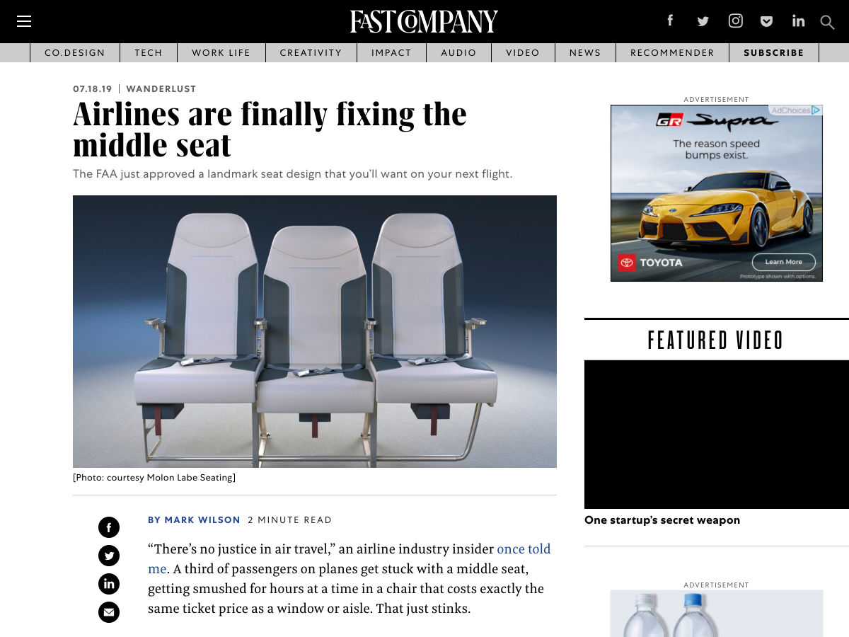 Popular design news of the week: July 22, 2019 - July 28, 2019 middleseat