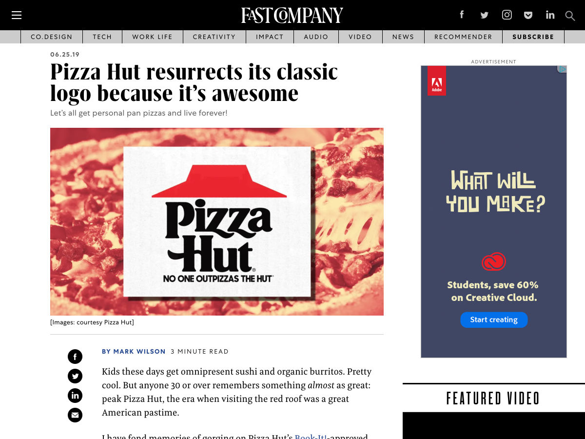 Popular design news of the week: June 24, 2019 - June 30, 2019 pizzahut