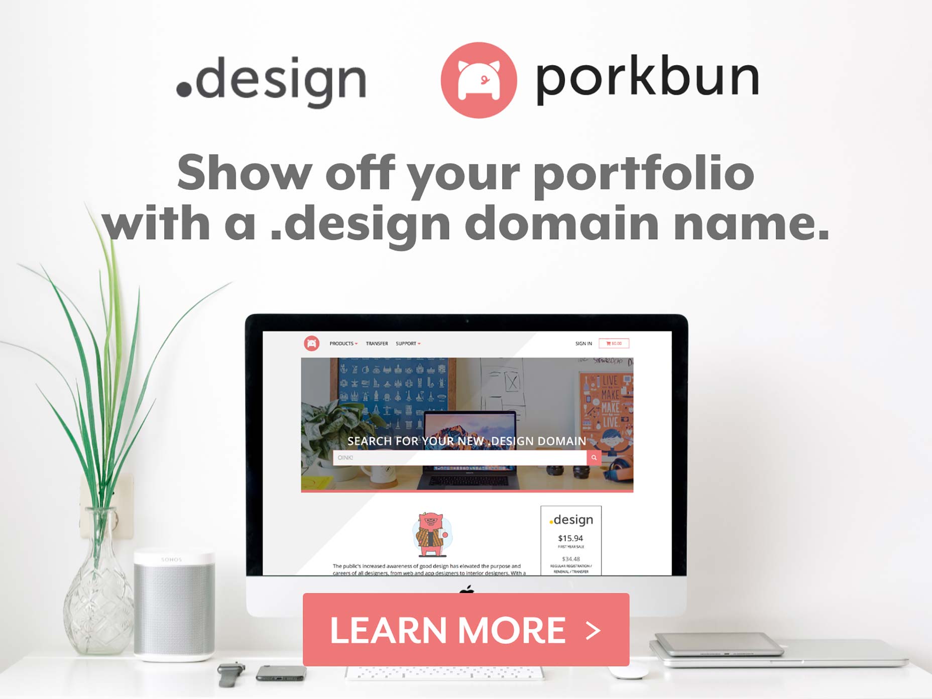 Claim Your Free .design Domain porkbun_3