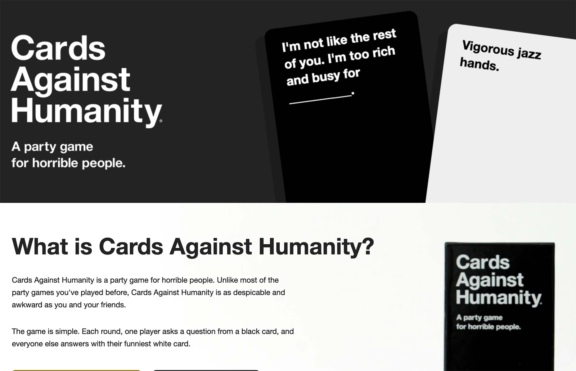 How to Take Your Website Viral cardshumanity
