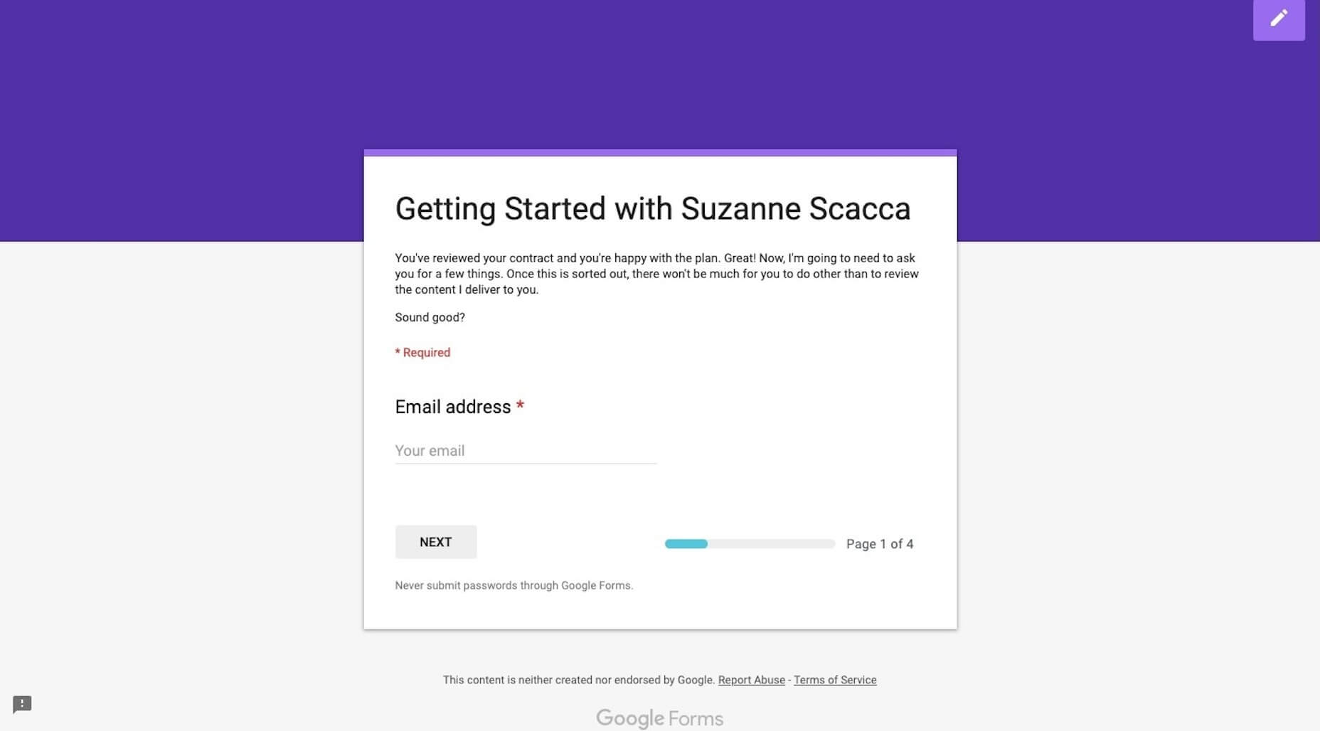 7 Steps to Successfully Onboarding Design Clients Google-Forms