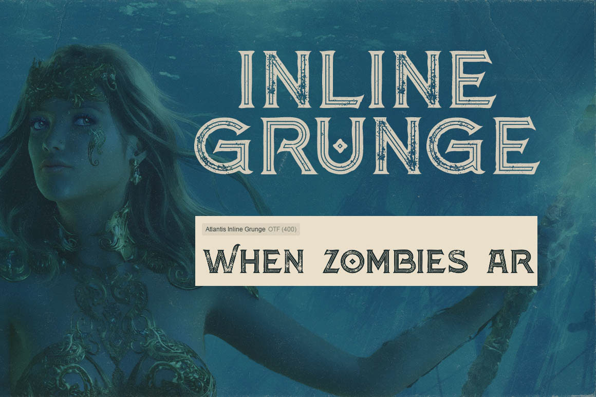 Free Download: Atlantis Inline Grunge Font a4