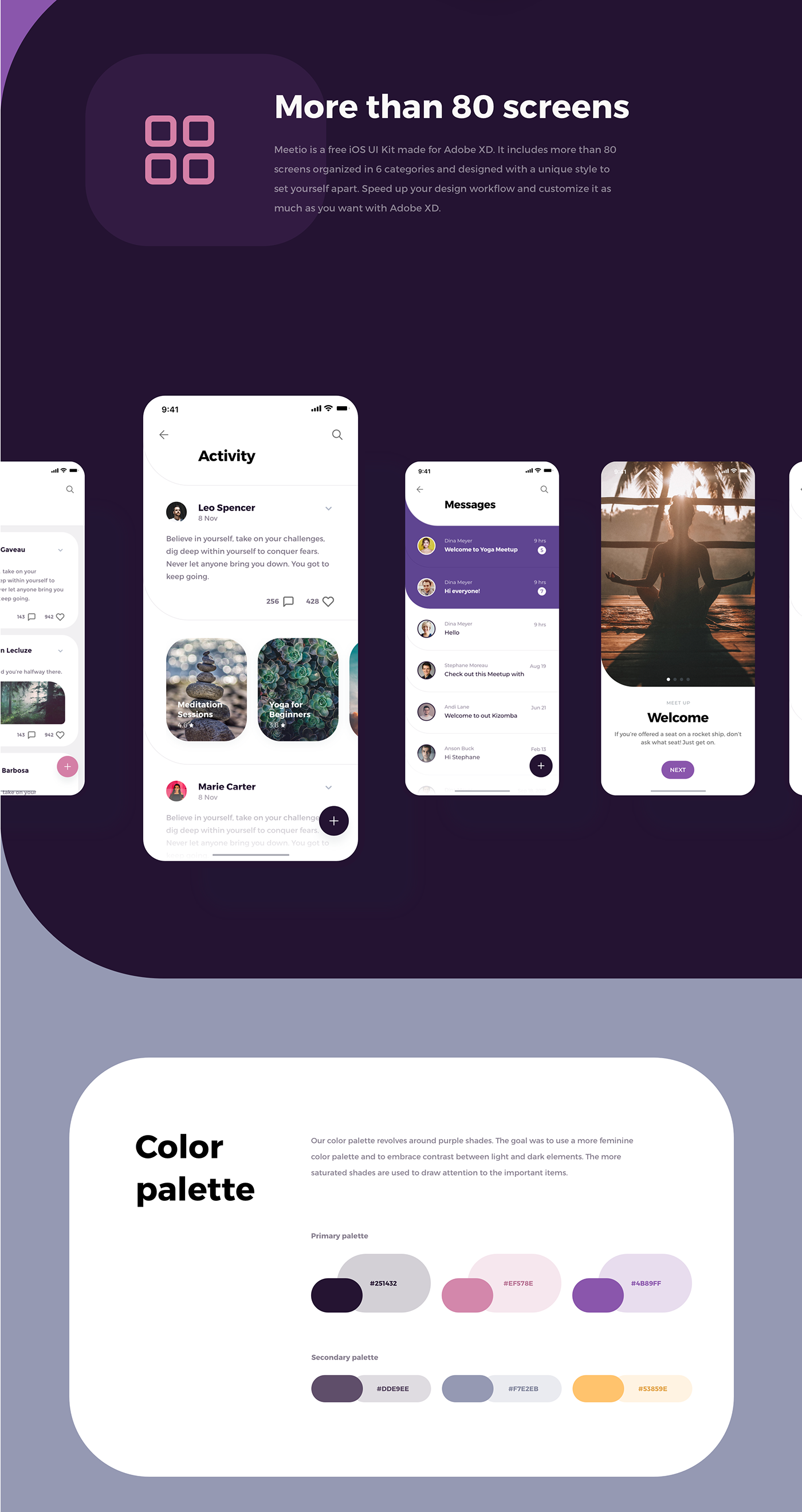 Free Download: Social Meet Up UI Kit for Adobe XD 3