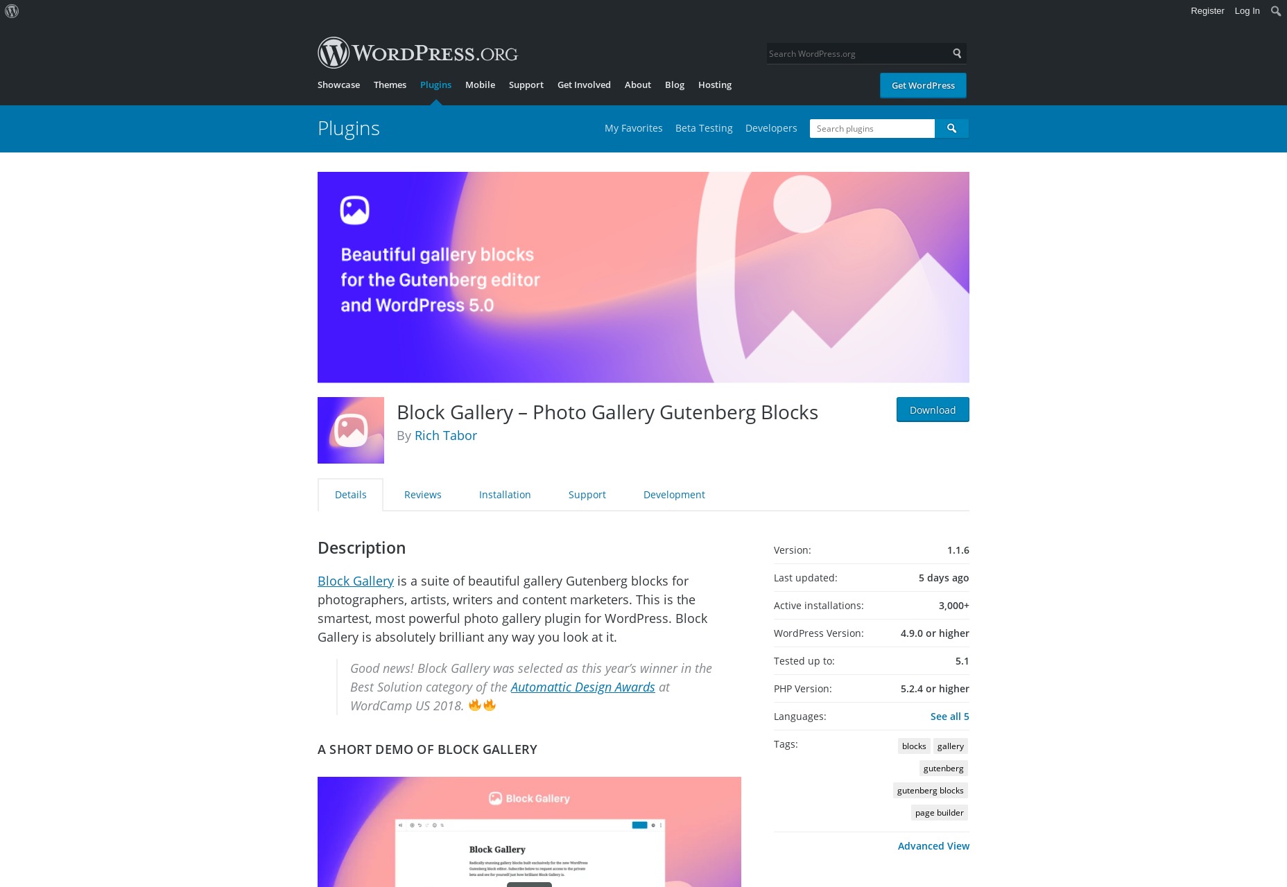 17 Plugins, Tutorials, and Resources for Gutenberg 01-blockgallery