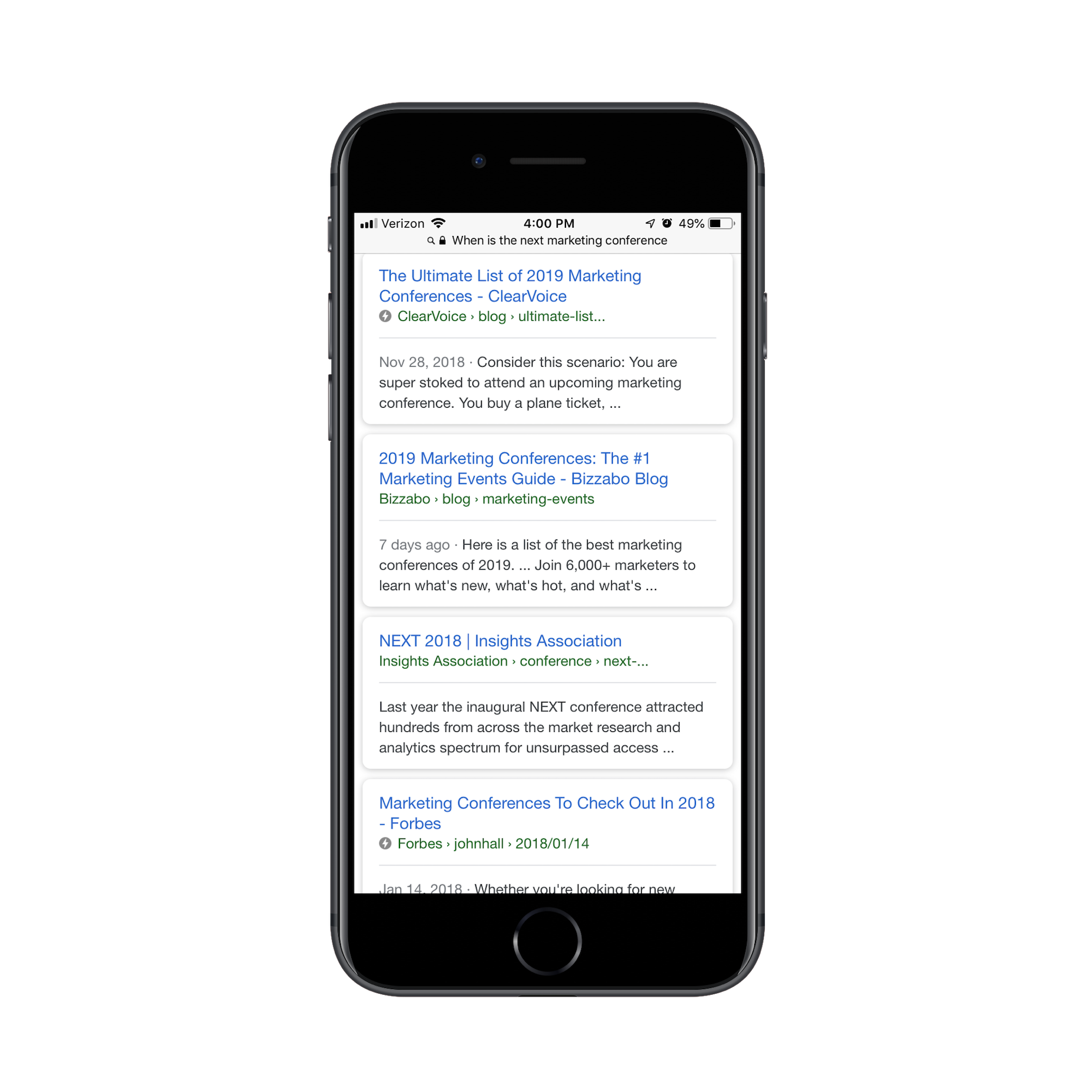 Designing Mobile Websites for Voice Search Search for Conference 2