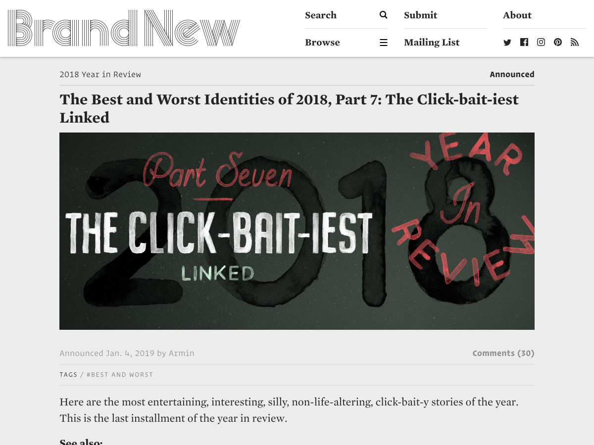 Popular design news of the week: January 7, 2019 - January 13, 2019 clickbaitiest
