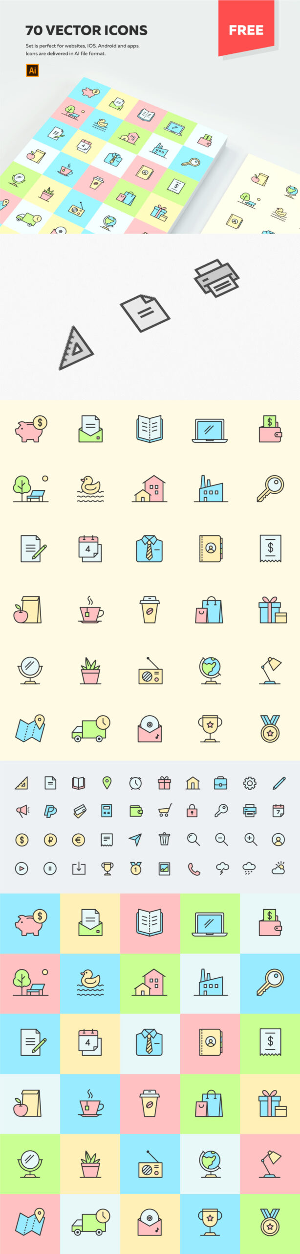 Free Download: 70 Multipurpose Vector Icons big-preview