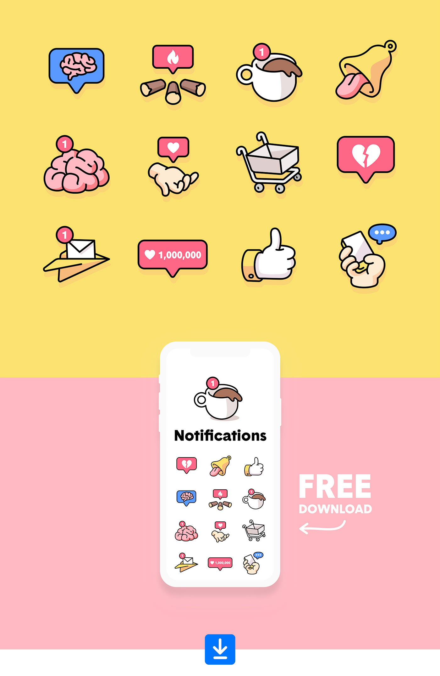 Free Download: Notification Icons - Adobe XD 3c9d0c73119555.5bfee23604e97