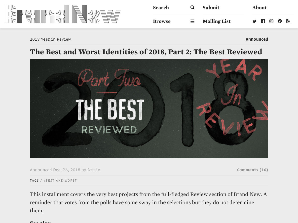 Popular design news of the week: December 24, 2018 - December 30, 2018 identities