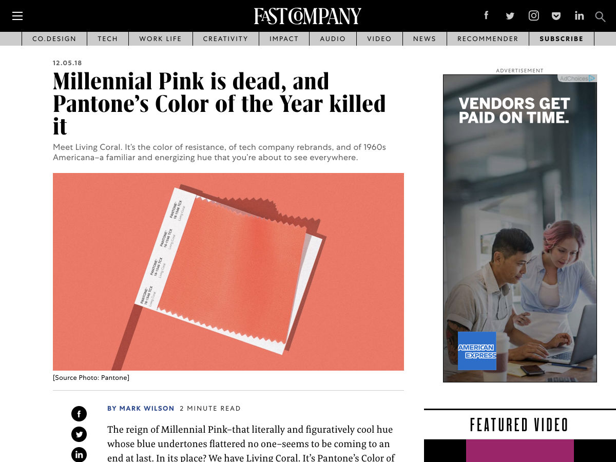 Popular design news of the week: December 10, 2018 - December 16, 2018 pantone 4