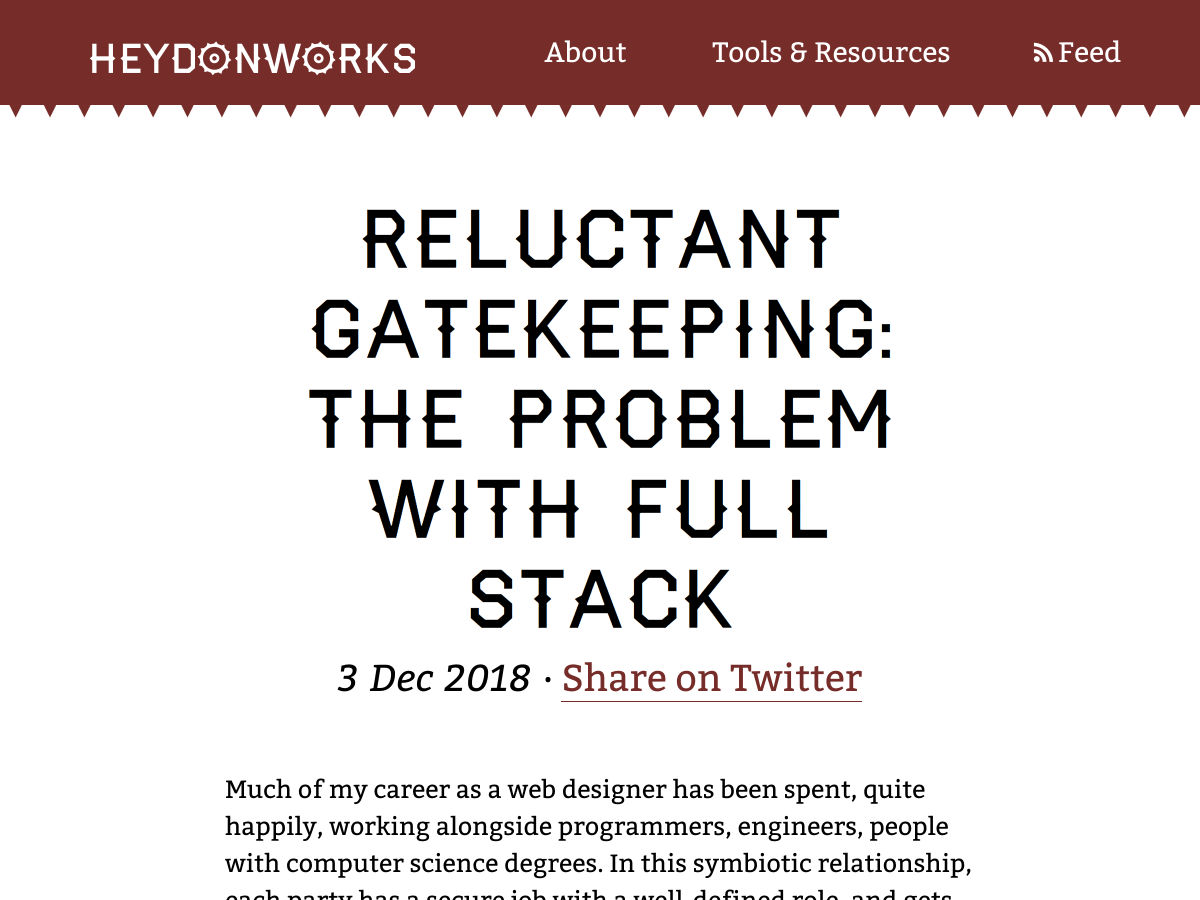 Popular design news of the week: December 10, 2018 - December 16, 2018 gatekeeping