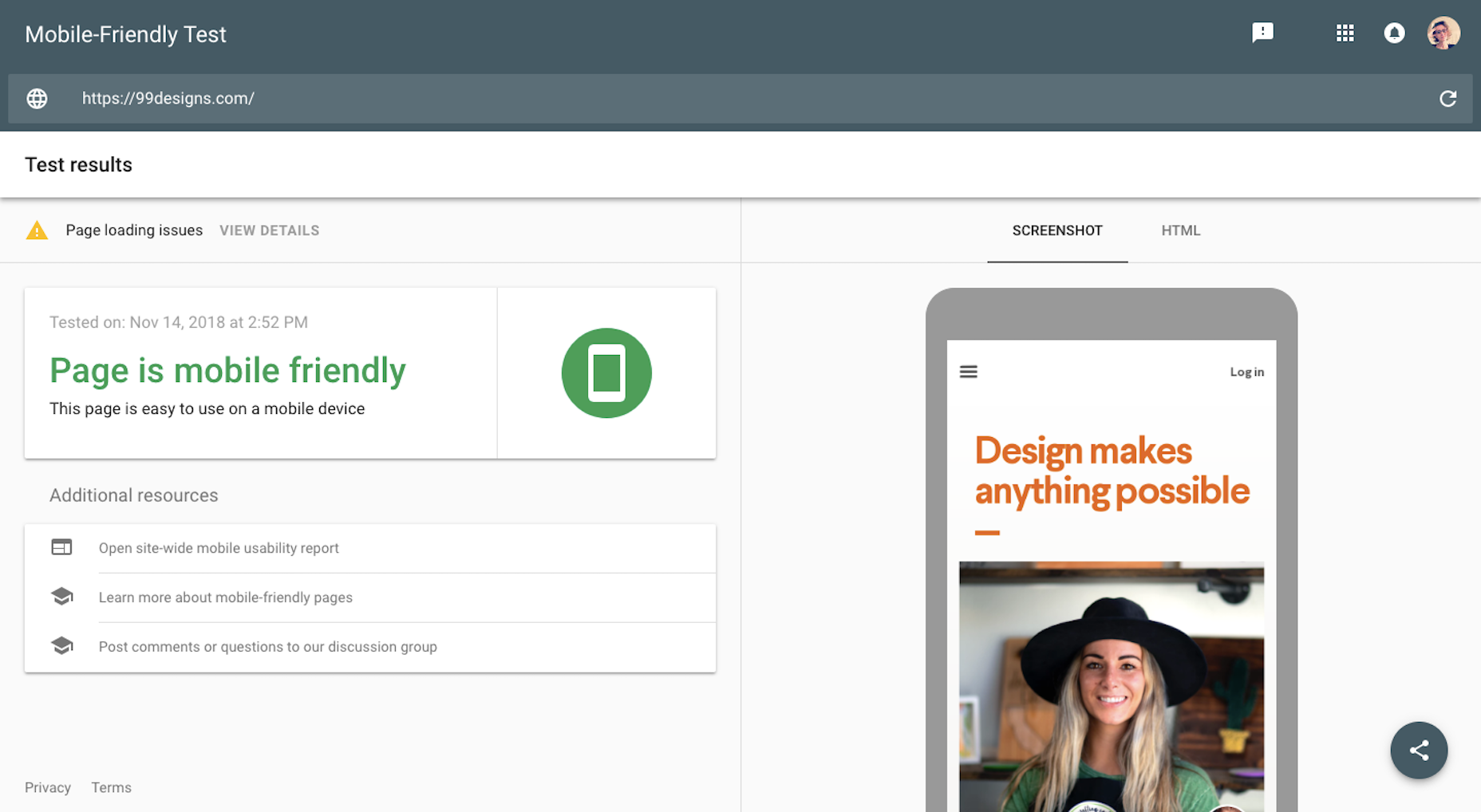 Common SEO Mistakes (and How to Fix Them with Design) Mobile-Friendly Test Sample