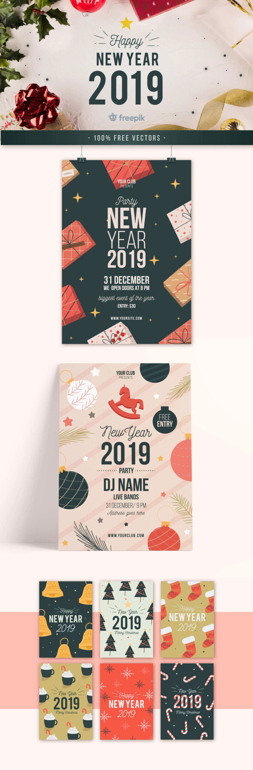 Free Download: Happy New Year Vector Set New_Year-1