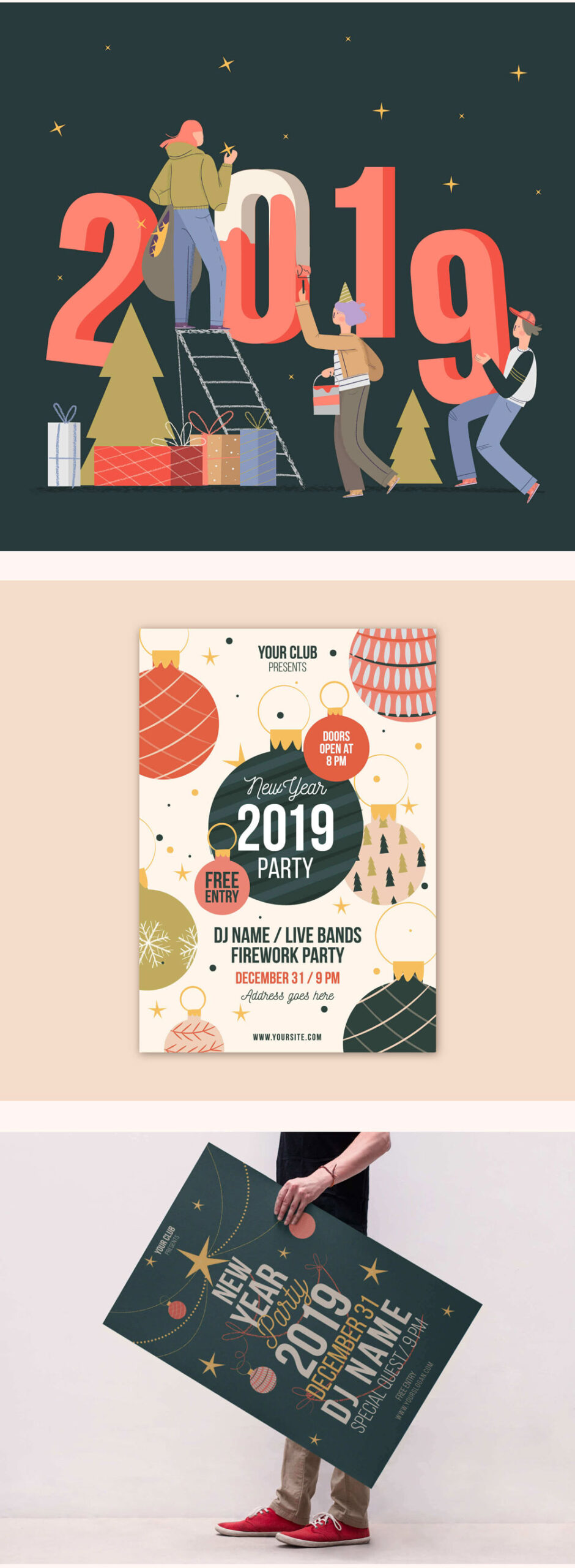 Free Download: Happy New Year Vector Set New_Year-2