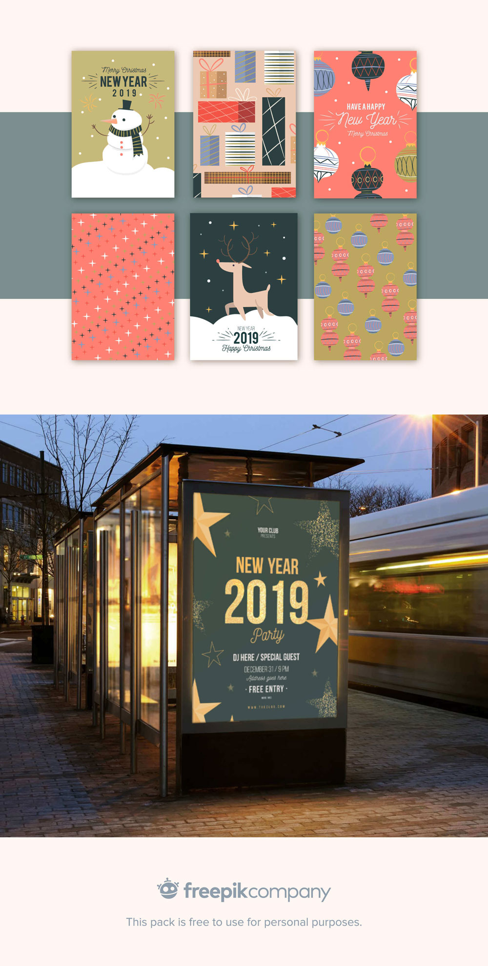 Free Download: Happy New Year Vector Set New_Year-3