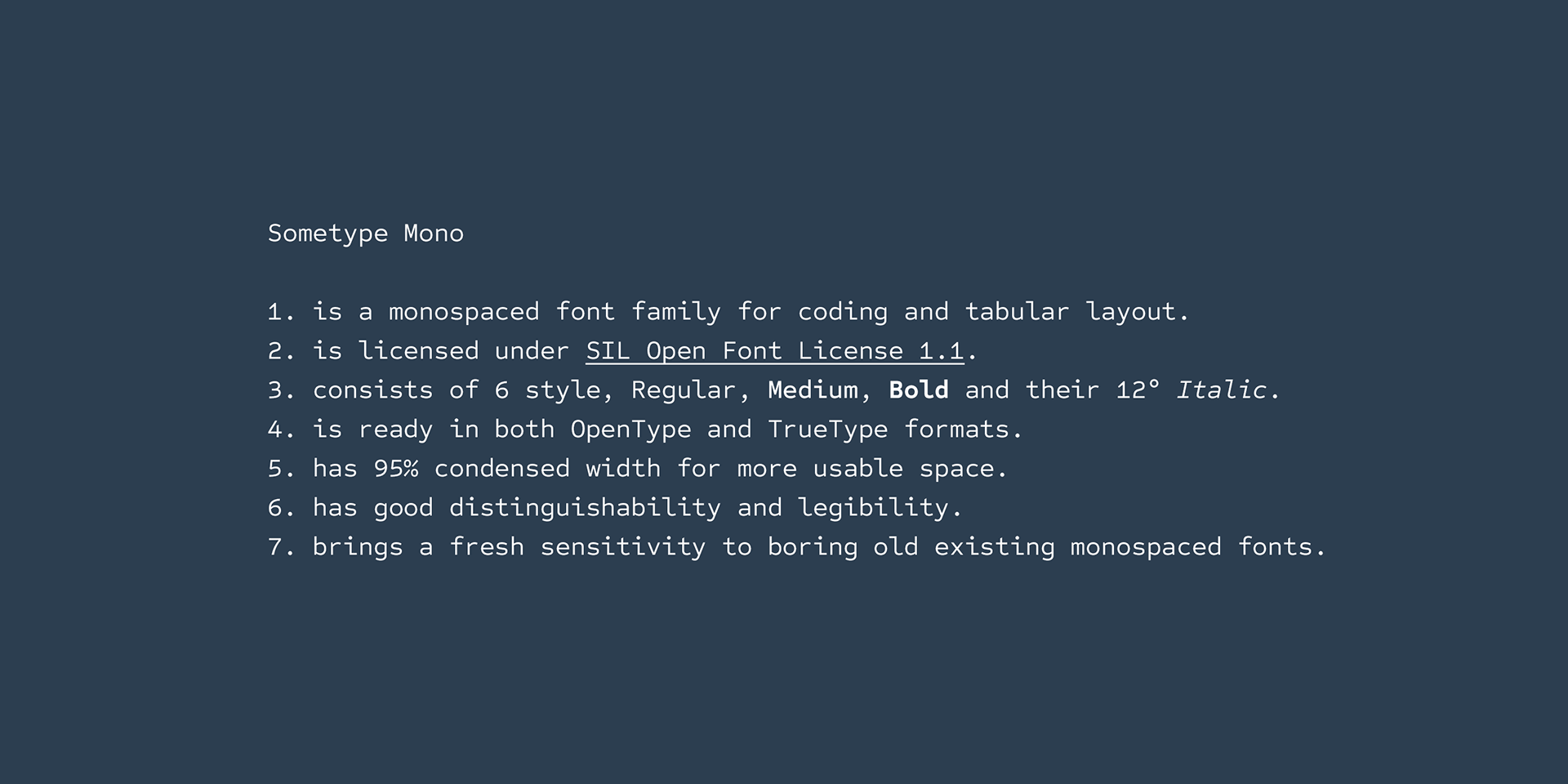 Free Download: Sometype Mono s11