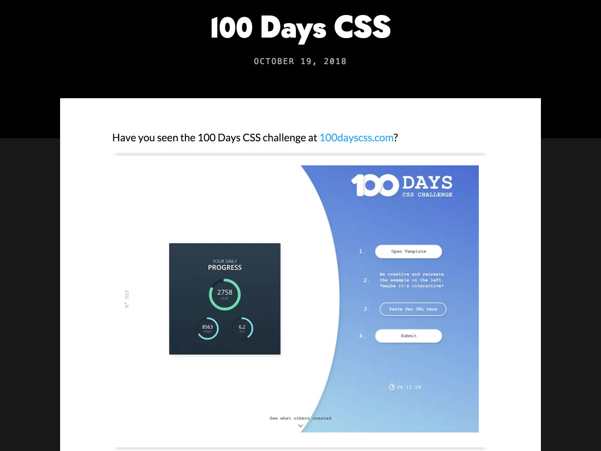 Popular design news of the week: October 22, 2018 - October 28, 2018 100days 1
