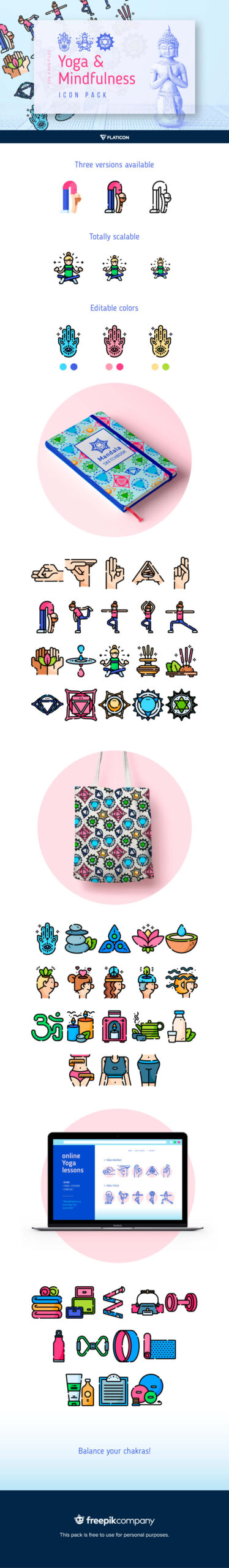 Free Download: Yoga & Mindfulness Icon Pack yoga33