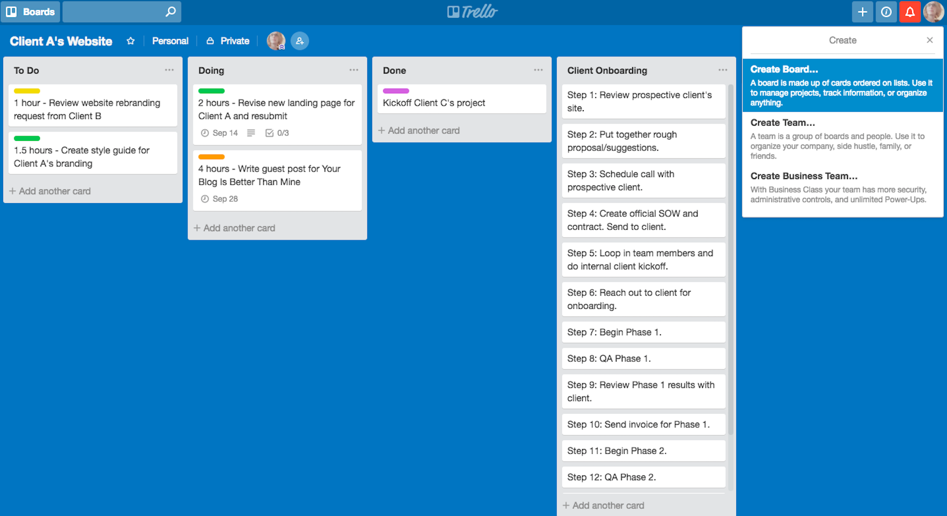 Project Management Templates: The Key to Improving Your Workflow 1-Create Board