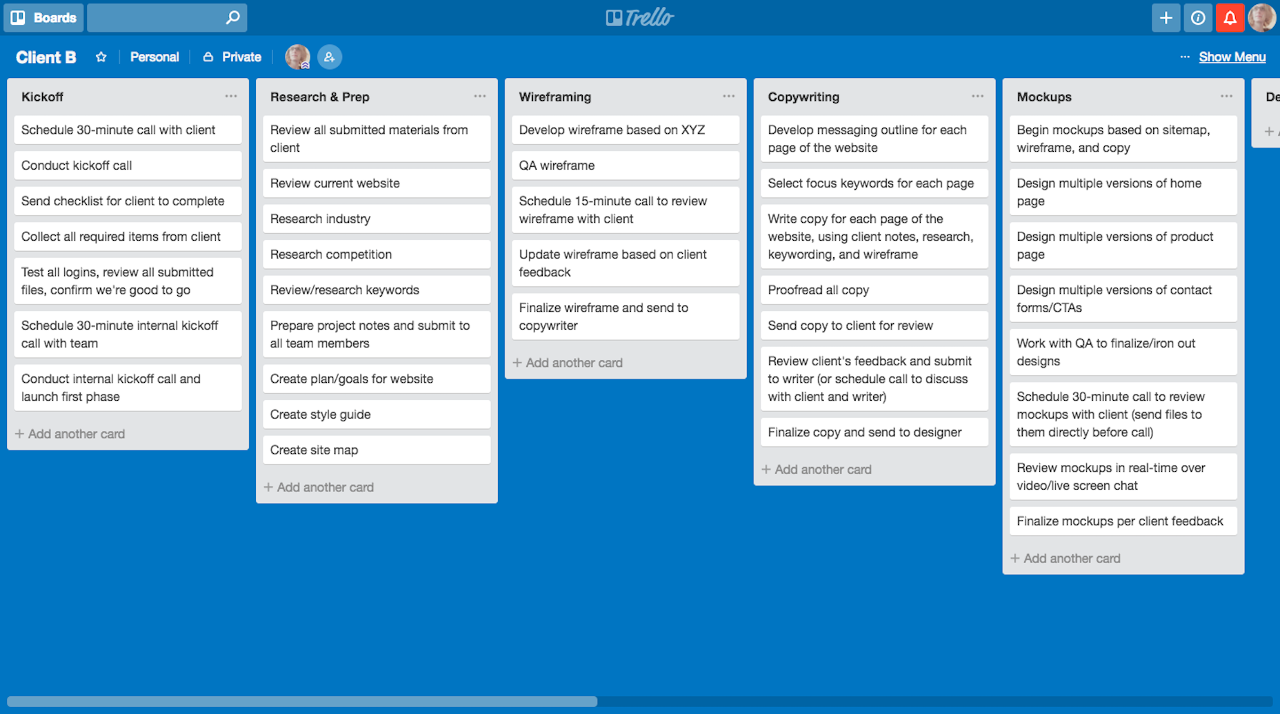 Project Management Templates: The Key to Improving Your Workflow 4-Trello Tasks