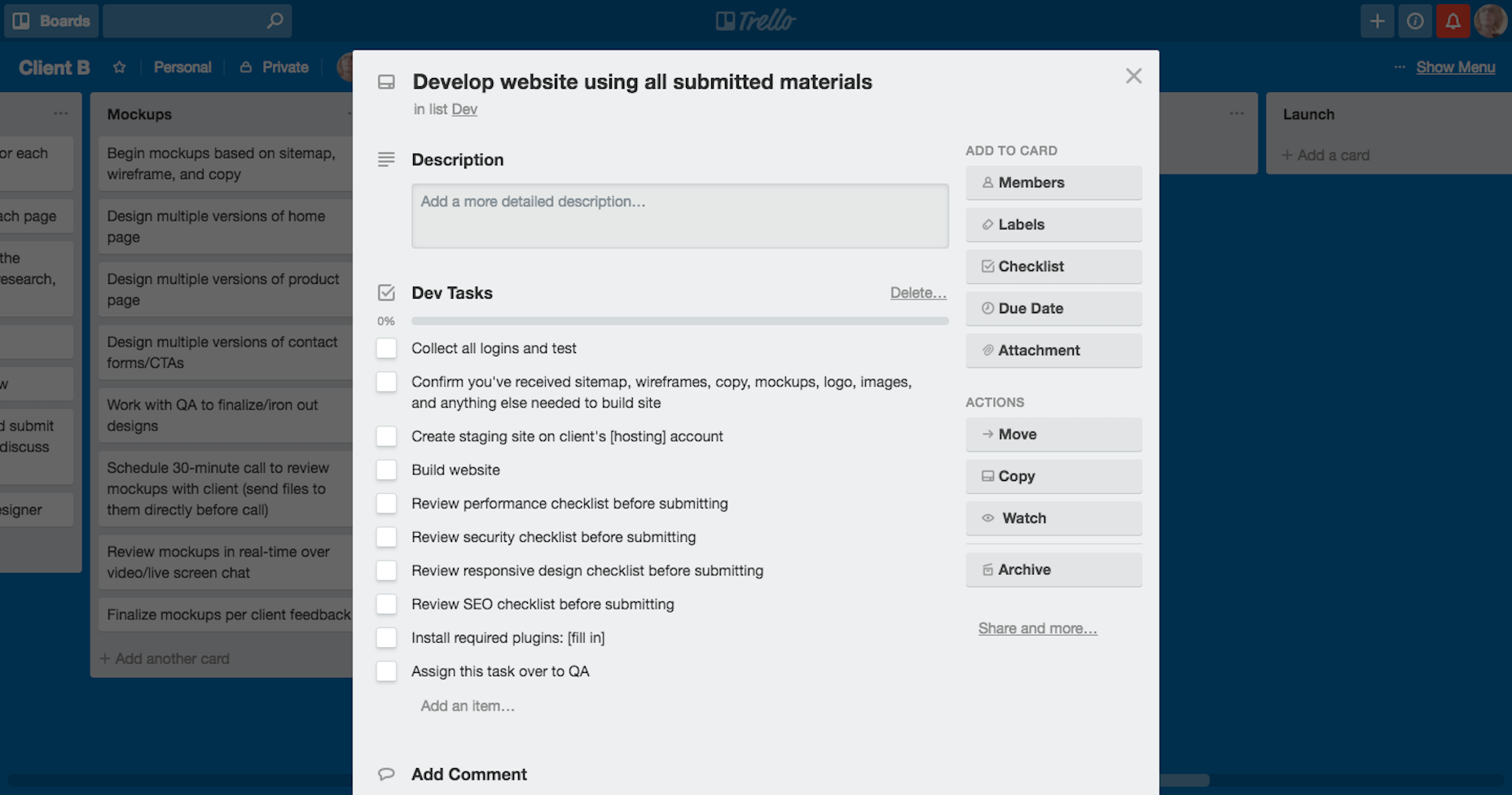 Project Management Templates: The Key to Improving Your Workflow 5-Trello Checklist