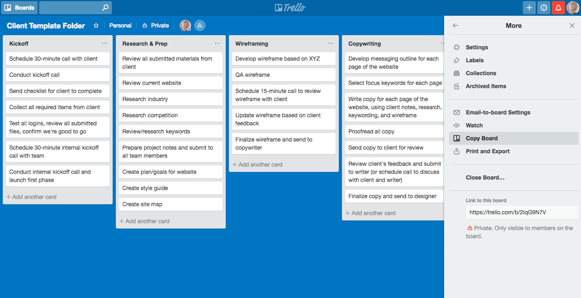 Project Management Templates: The Key to Improving Your Workflow 6-Copy Board