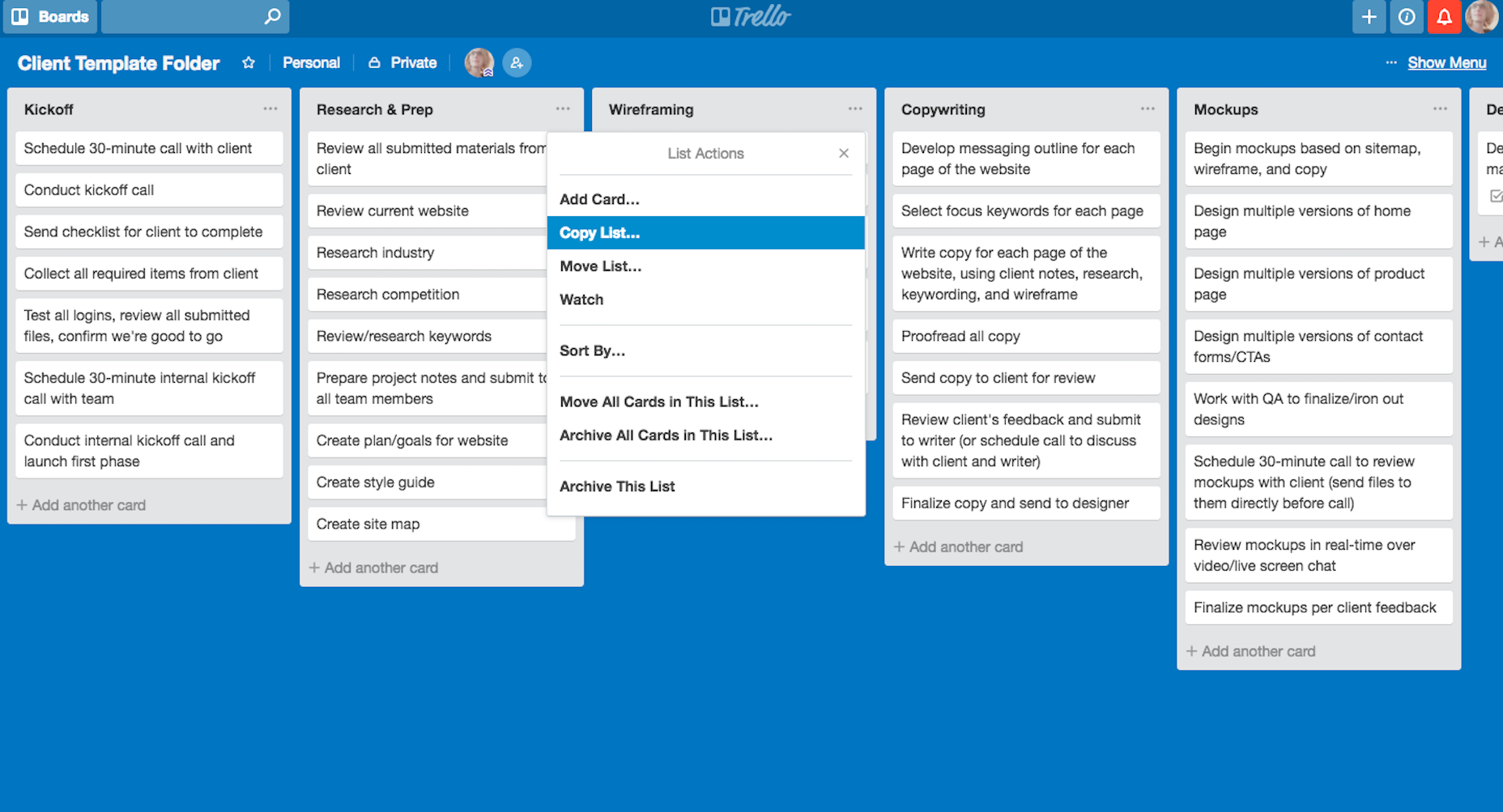 Project Management Templates: The Key to Improving Your Workflow 7-Copy List