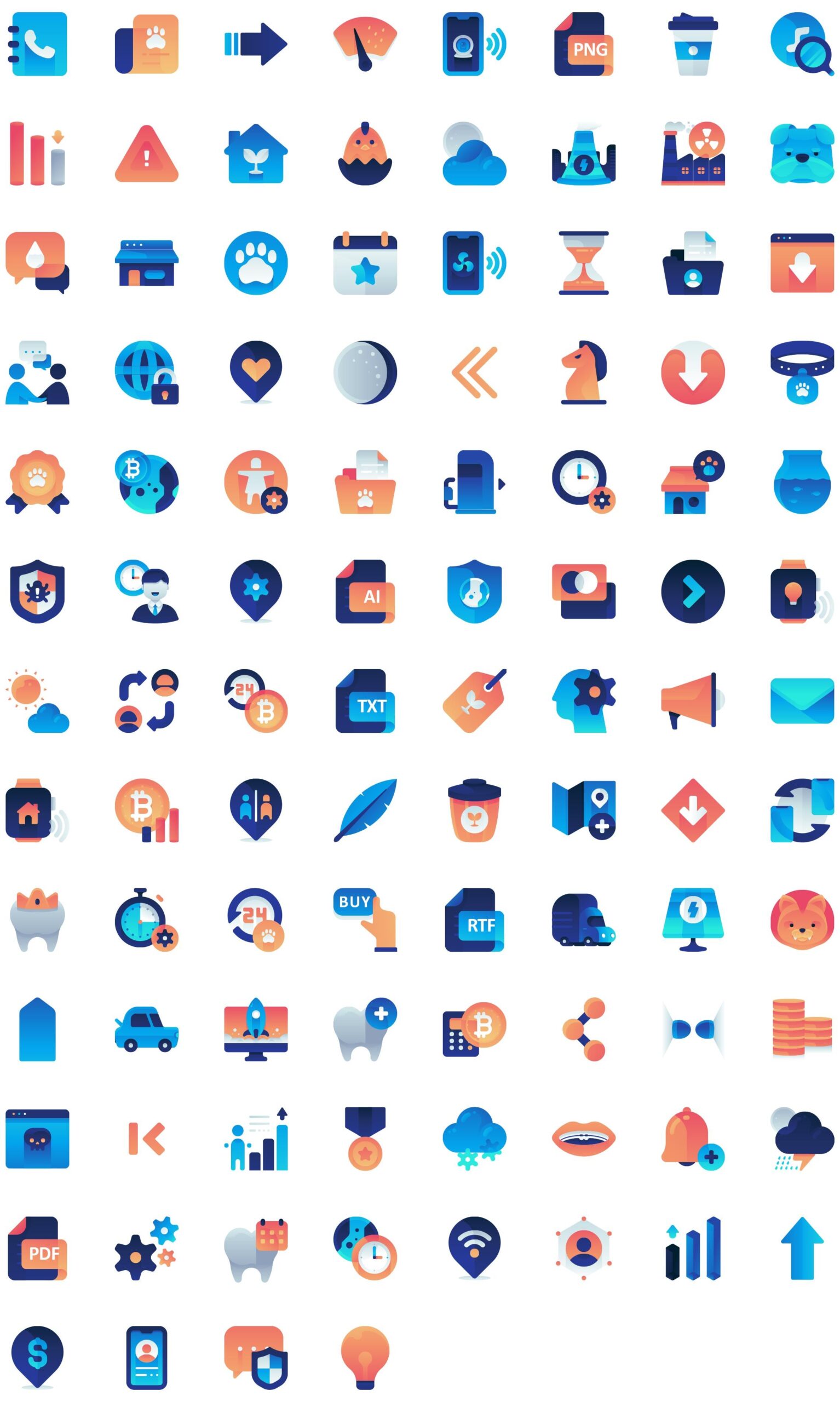 Free Download: 100 Gradient Icons freebie-all-icons