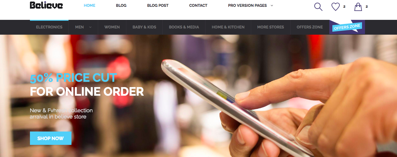 Free Download: Believe – Bootstrap eCommerce Template b1