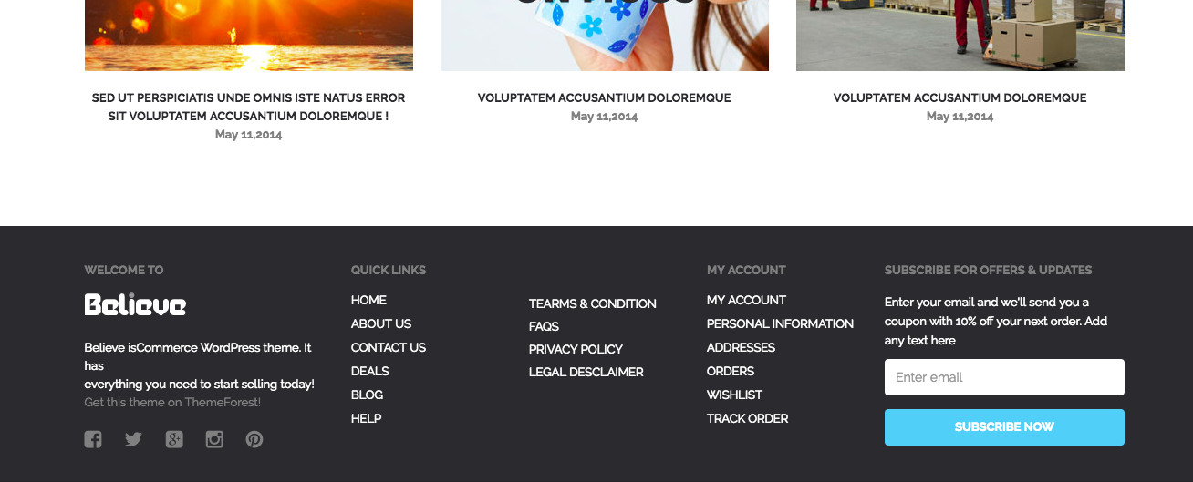 Free Download: Believe – Bootstrap eCommerce Template b3