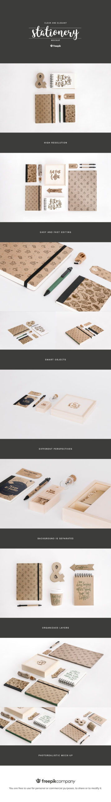 Free Download: Elegant Stationery Mock Up Set c3